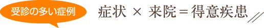 （受診の多い症例）症状×来院＝得意疾患